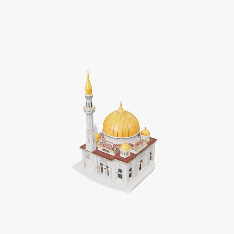 Golden Dome Mosque Architectural Model Pack